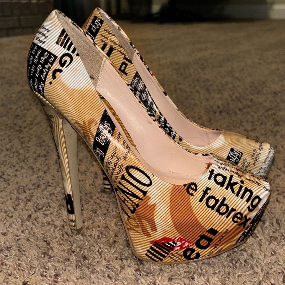 Bumper Women's Sexy Gossip Rag Heels Closed Toe Stiletto Platform Pumps Size 8